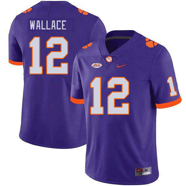 Clemson Tigers #12 K'Von Wallace College Football Jerseys Stitched Sale-Purple